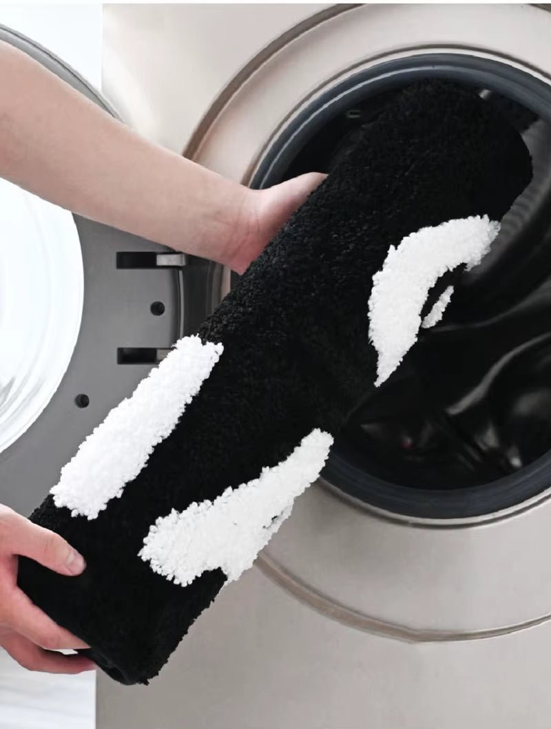 Get Naked Runner Black and White Cute Bathroom Rug Long Get Naked Rug Funny Bathroom Decor for Apartment Bathmat 40X60Cm 50X80Cm