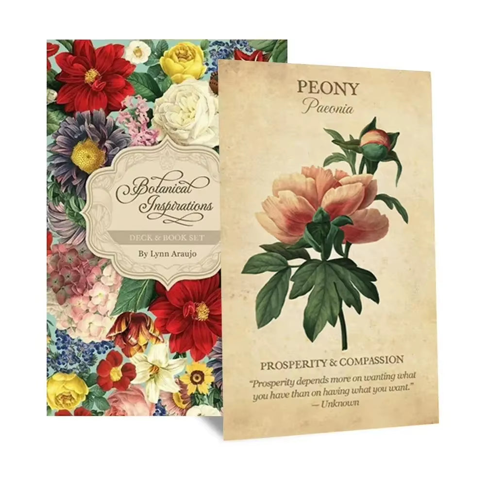 Botanical Inspiration Oracle Cards a 45 Deck Tarot English Version Board Game PDF Guidebook for Personal Use