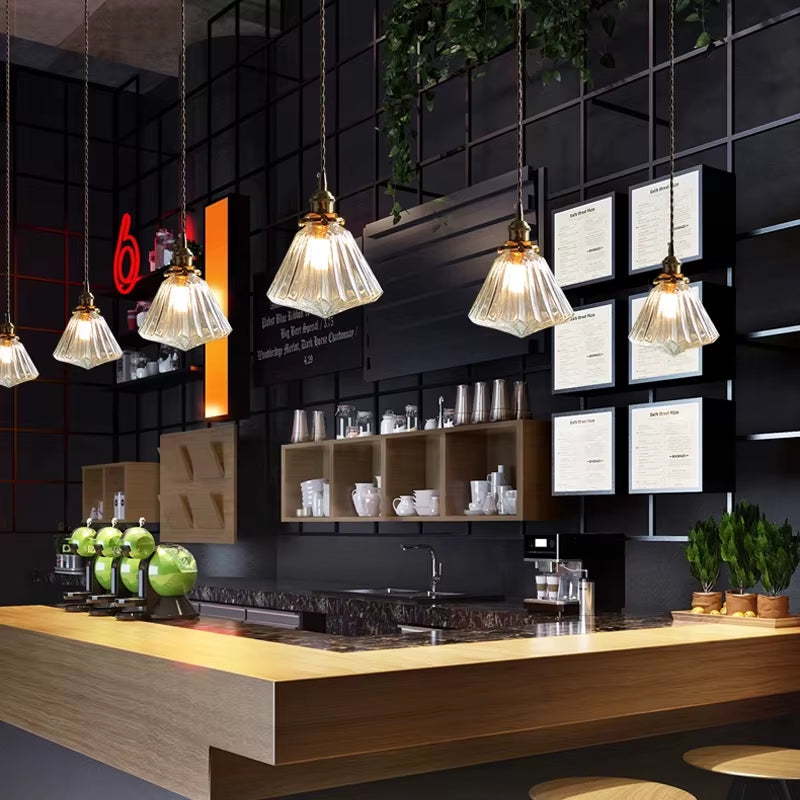 Modern Glass Pendant Light for Bedroom Kitchen Dining Room Hanging Lamp LED Flower Luminaire Chandelier Nordic Lighting Cafe Bar