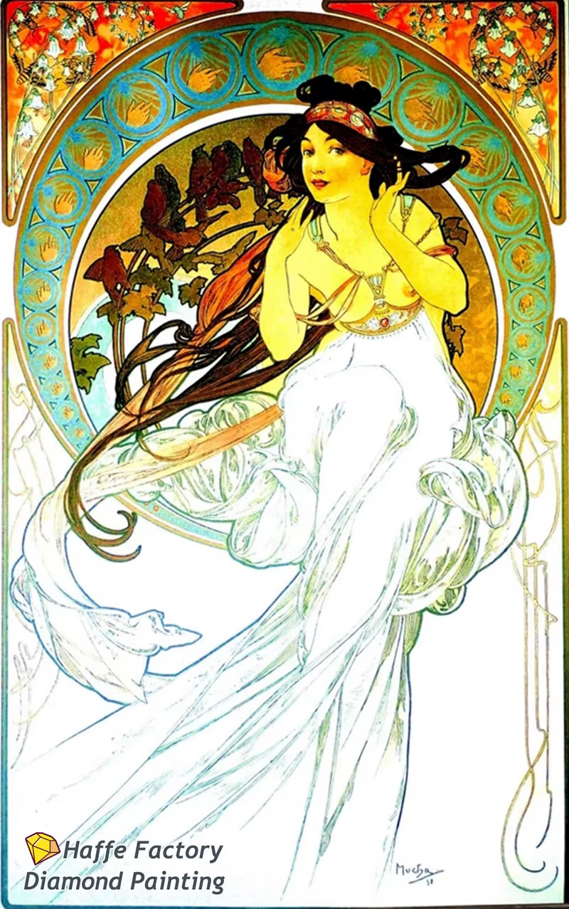 Alphonse Maria Mucha Zodiaque Famous Painting Diy 5D Diamond Mosaic Painting Byzantine Art Girl Cross Stitch Diy Home Decor