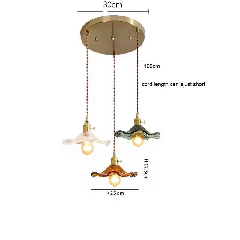 Modern Glass Pendant Light for Bedroom Kitchen Dining Room Hanging Lamp LED Flower Luminaire Chandelier Nordic Lighting Cafe Bar