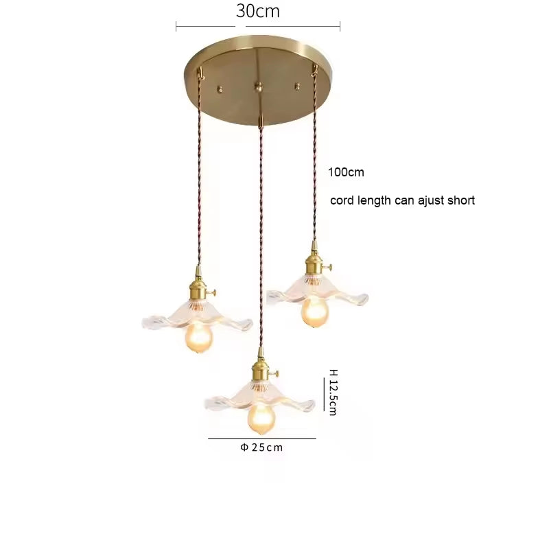 Modern Glass Pendant Light for Bedroom Kitchen Dining Room Hanging Lamp LED Flower Luminaire Chandelier Nordic Lighting Cafe Bar