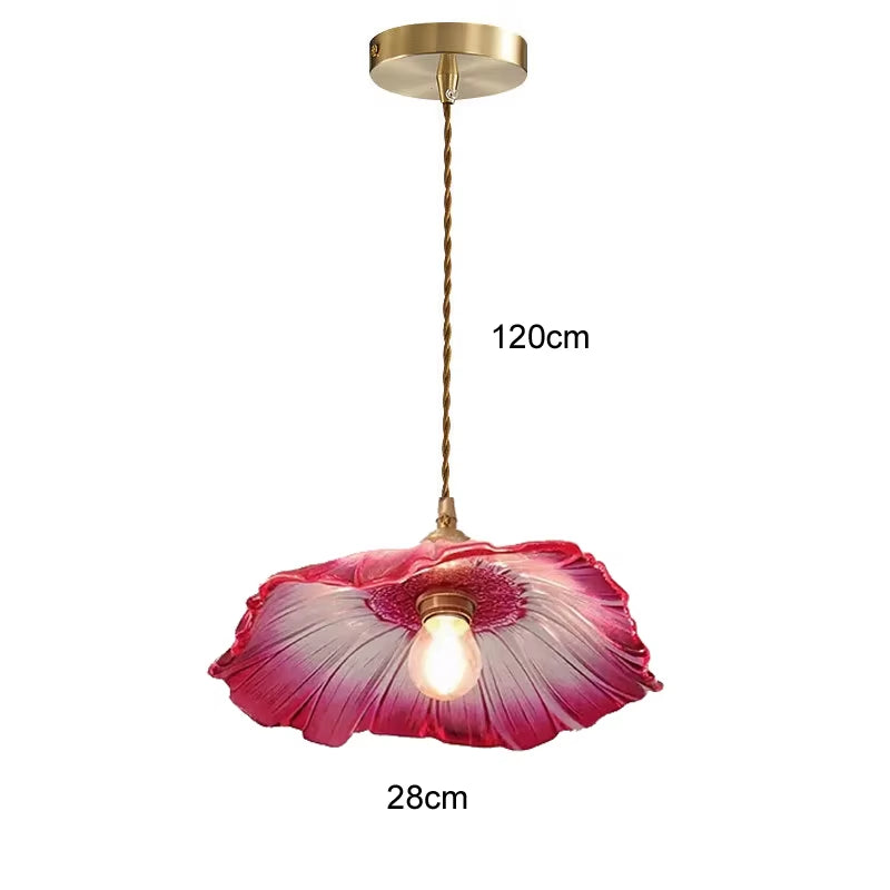 Modern Glass Pendant Light for Bedroom Kitchen Dining Room Hanging Lamp LED Flower Luminaire Chandelier Nordic Lighting Cafe Bar