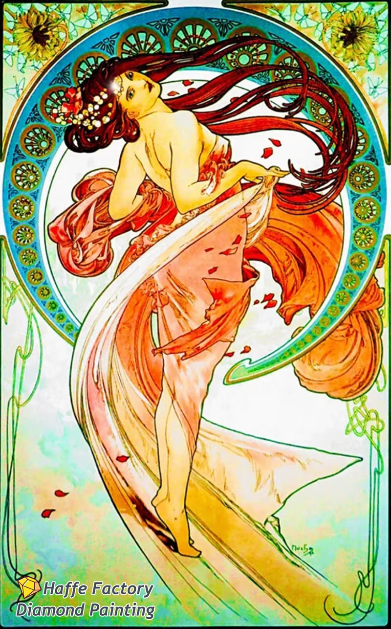 Alphonse Maria Mucha Zodiaque Famous Painting Diy 5D Diamond Mosaic Painting Byzantine Art Girl Cross Stitch Diy Home Decor