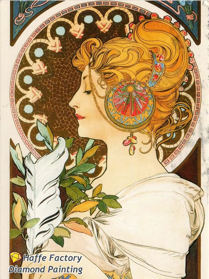 Alphonse Maria Mucha Zodiaque Famous Painting Diy 5D Diamond Mosaic Painting Byzantine Art Girl Cross Stitch Diy Home Decor