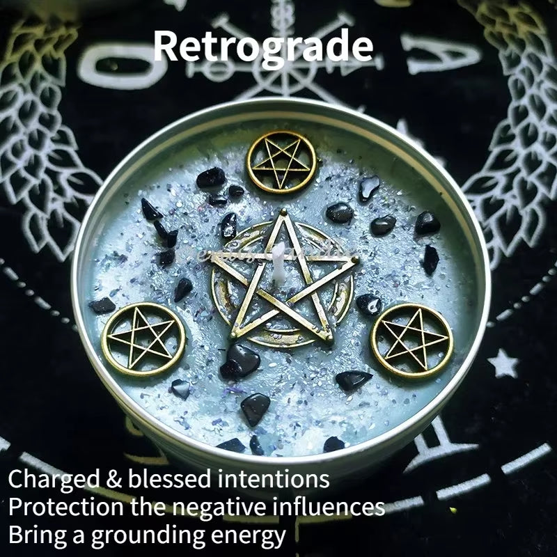 1PCS Prosperity Candle Crystals Herbs Soy Vegan Wealth Scented Candle in Jars Magic Pray Pagan Candles Tin 100G/3.5Oz