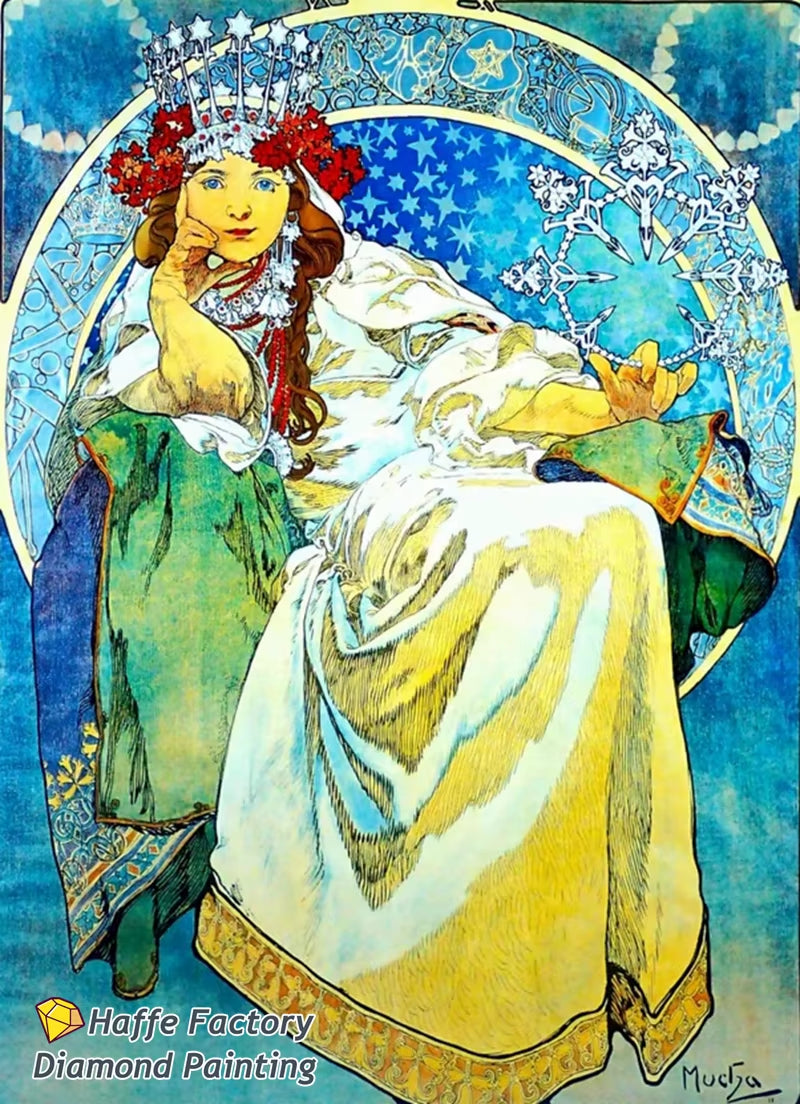 Alphonse Maria Mucha Zodiaque Famous Painting Diy 5D Diamond Mosaic Painting Byzantine Art Girl Cross Stitch Diy Home Decor