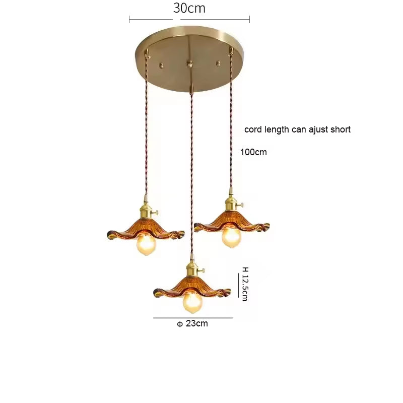 Modern Glass Pendant Light for Bedroom Kitchen Dining Room Hanging Lamp LED Flower Luminaire Chandelier Nordic Lighting Cafe Bar
