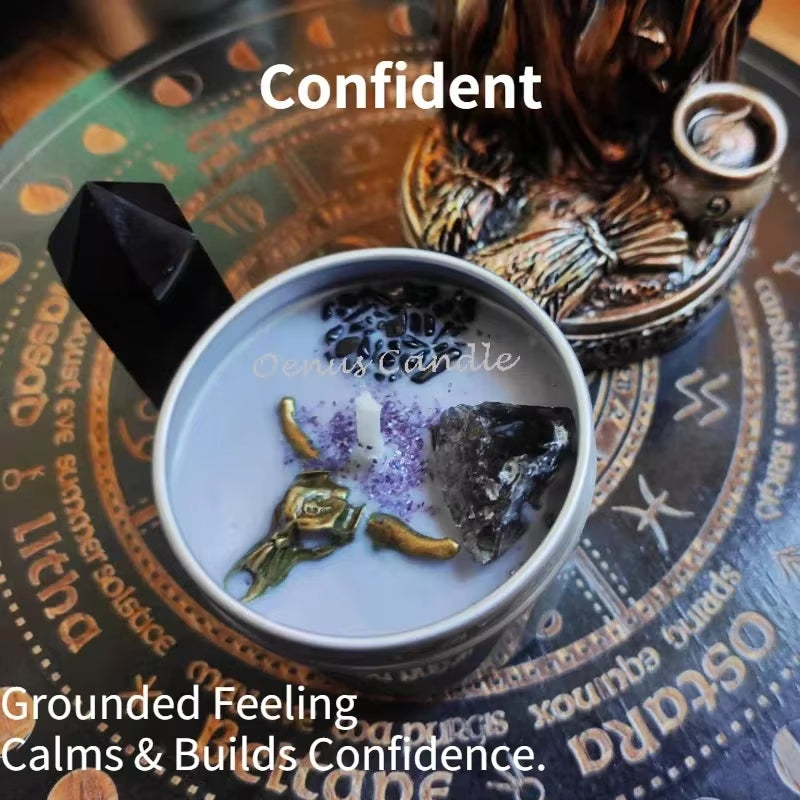 1PCS Prosperity Candle Crystals Herbs Soy Vegan Wealth Scented Candle in Jars Magic Pray Pagan Candles Tin 100G/3.5Oz