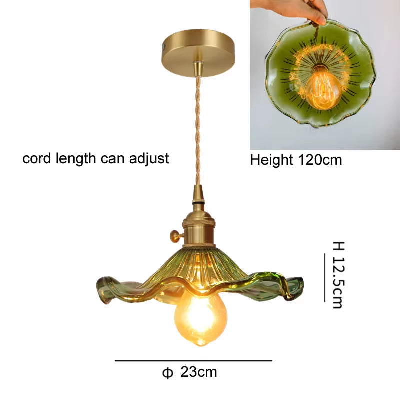 Modern Glass Pendant Light for Bedroom Kitchen Dining Room Hanging Lamp LED Flower Luminaire Chandelier Nordic Lighting Cafe Bar