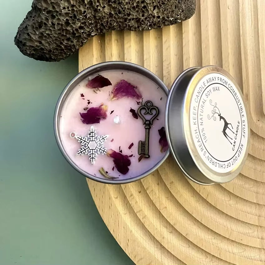 1PCS Prosperity Candle Crystals Herbs Soy Vegan Wealth Scented Candle in Jars Magic Pray Pagan Candles Tin 100G/3.5Oz