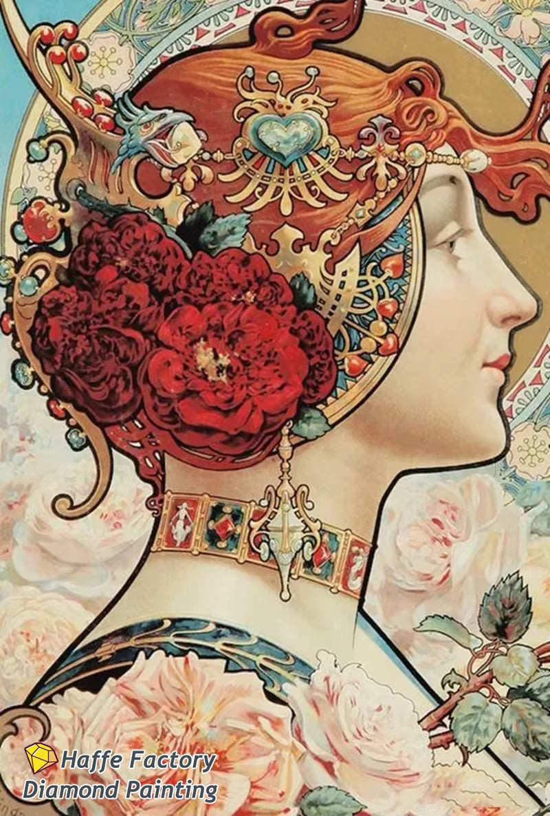 Alphonse Maria Mucha Zodiaque Famous Painting Diy 5D Diamond Mosaic Painting Byzantine Art Girl Cross Stitch Diy Home Decor