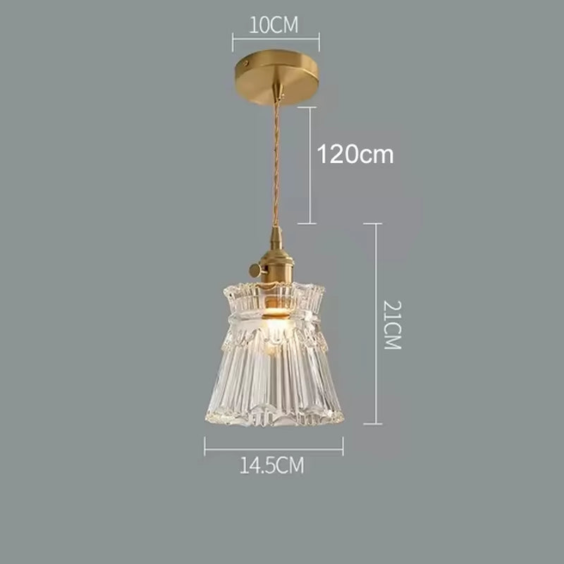 Modern Glass Pendant Light for Bedroom Kitchen Dining Room Hanging Lamp LED Flower Luminaire Chandelier Nordic Lighting Cafe Bar