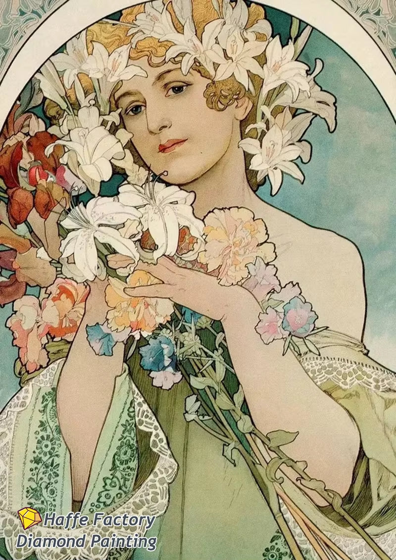 Alphonse Maria Mucha Zodiaque Famous Painting Diy 5D Diamond Mosaic Painting Byzantine Art Girl Cross Stitch Diy Home Decor