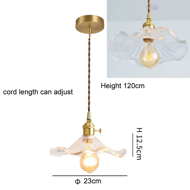 Modern Glass Pendant Light for Bedroom Kitchen Dining Room Hanging Lamp LED Flower Luminaire Chandelier Nordic Lighting Cafe Bar