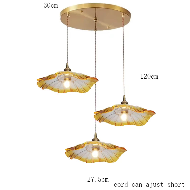 Modern Glass Pendant Light for Bedroom Kitchen Dining Room Hanging Lamp LED Flower Luminaire Chandelier Nordic Lighting Cafe Bar