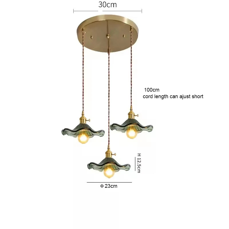 Modern Glass Pendant Light for Bedroom Kitchen Dining Room Hanging Lamp LED Flower Luminaire Chandelier Nordic Lighting Cafe Bar