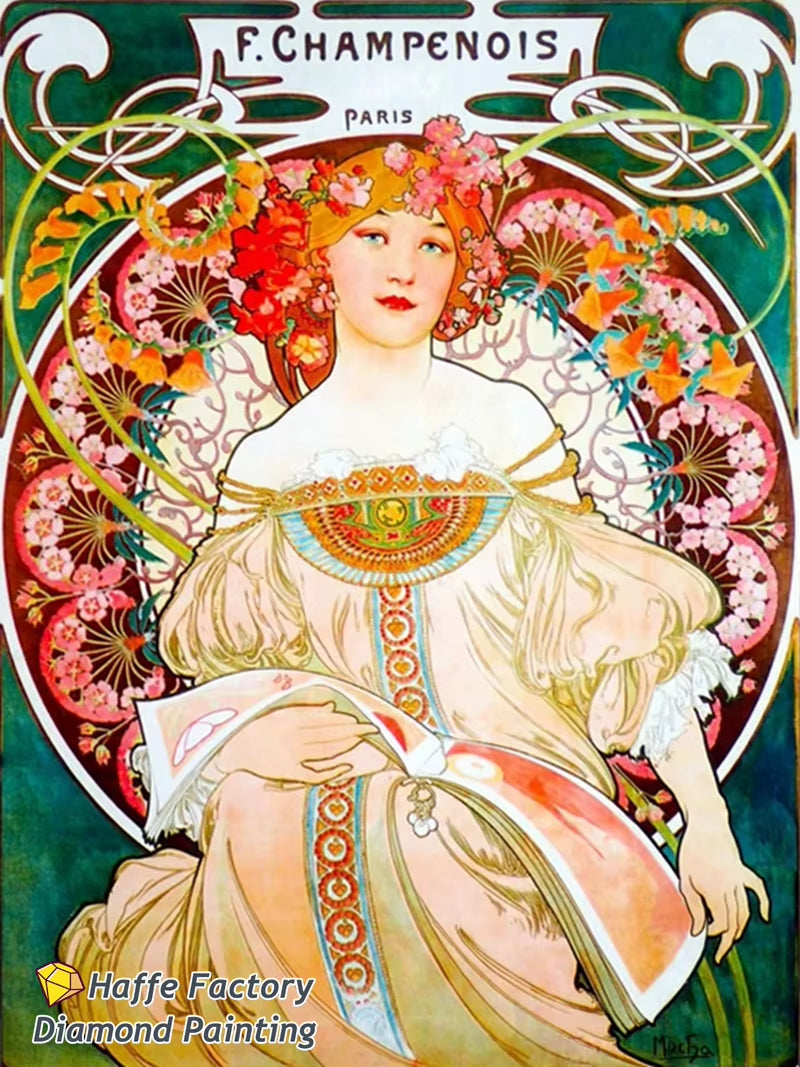 Alphonse Maria Mucha Zodiaque Famous Painting Diy 5D Diamond Mosaic Painting Byzantine Art Girl Cross Stitch Diy Home Decor