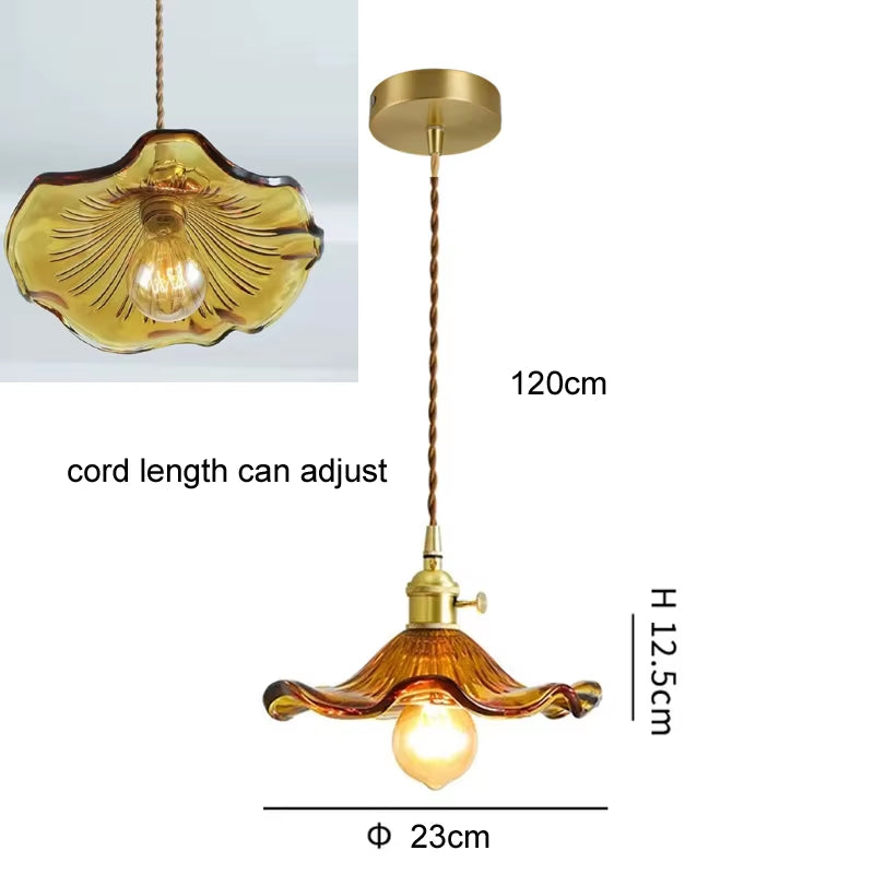 Modern Glass Pendant Light for Bedroom Kitchen Dining Room Hanging Lamp LED Flower Luminaire Chandelier Nordic Lighting Cafe Bar