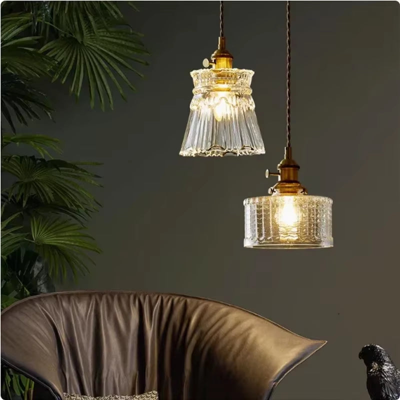 Modern Glass Pendant Light for Bedroom Kitchen Dining Room Hanging Lamp LED Flower Luminaire Chandelier Nordic Lighting Cafe Bar