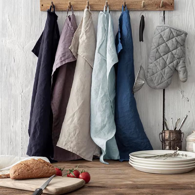 Soft Hang Handkerchiefs Napkins, Linen Napkin, 100% Linen, Wedding, Dessert, Tea Towel, Kitchen Dishcloth Placemats, 4Pcs