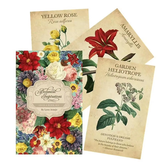 Botanical Inspiration Oracle Cards a 45 Deck Tarot English Version Board Game PDF Guidebook for Personal Use