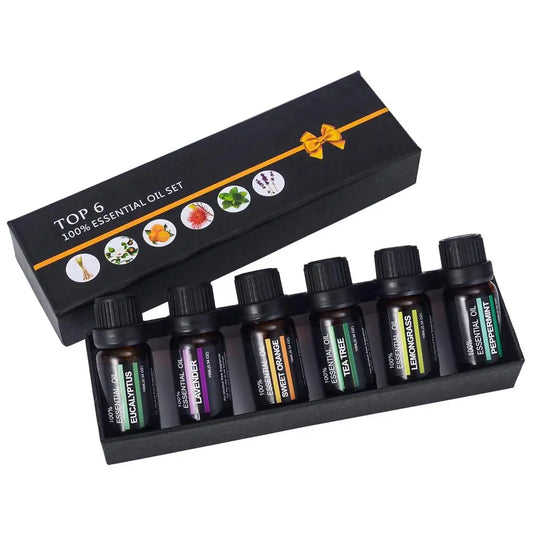 6Pcs/Set 100% Pure Natural Aromatherapy Oils Kit 10Ml for Humidifier Water-Soluble Fragrance Oil Massage Essential Oil Set